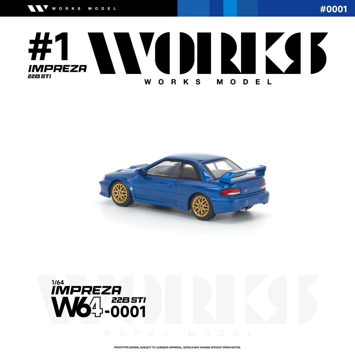 *PRE-ORDER* Subaru Impreza 22B STI, 1:64 Scale (Blue) — image 3