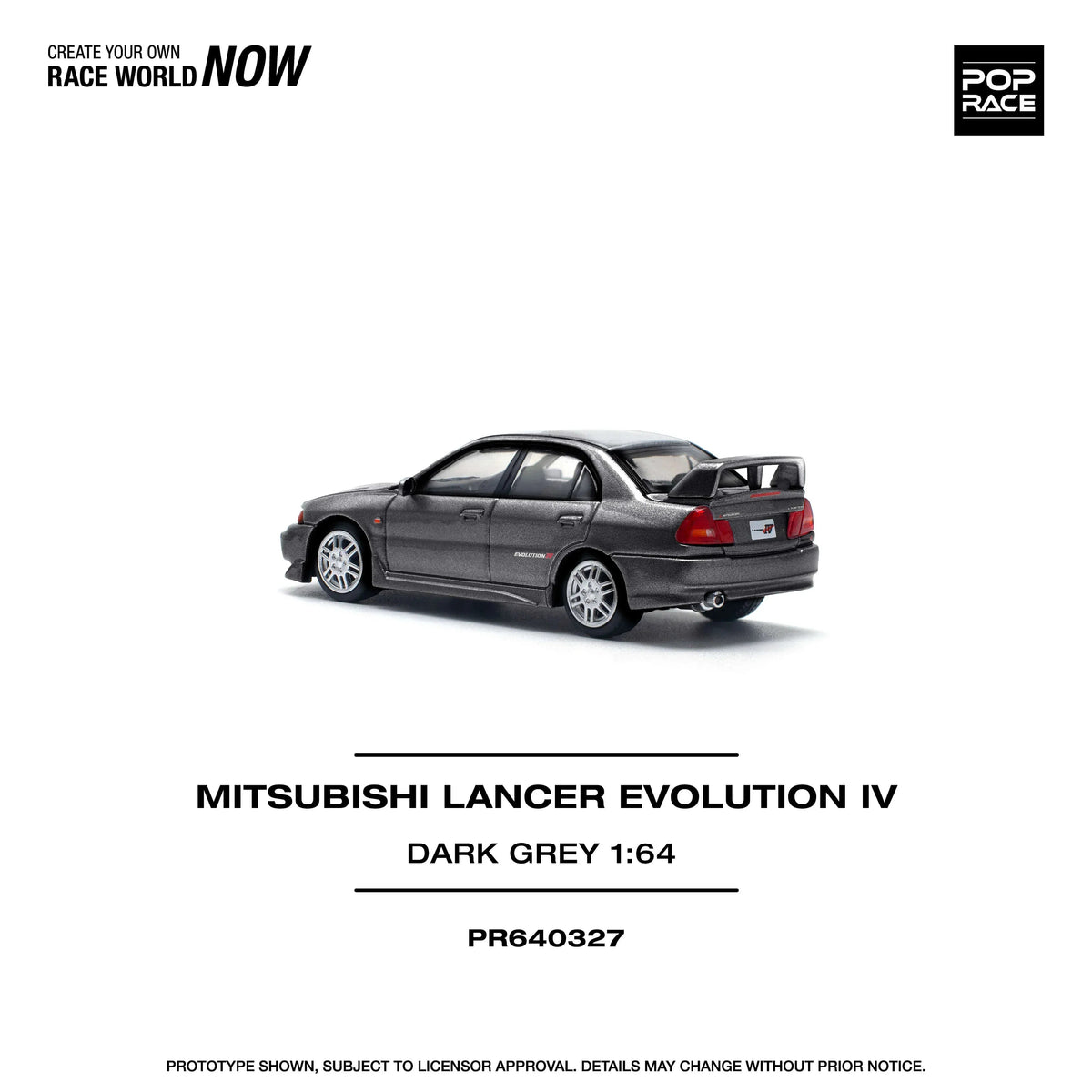 Mitsubishi Lancer Evolution IV Dark Grey, 1:64 Scale (Grey) — image 3