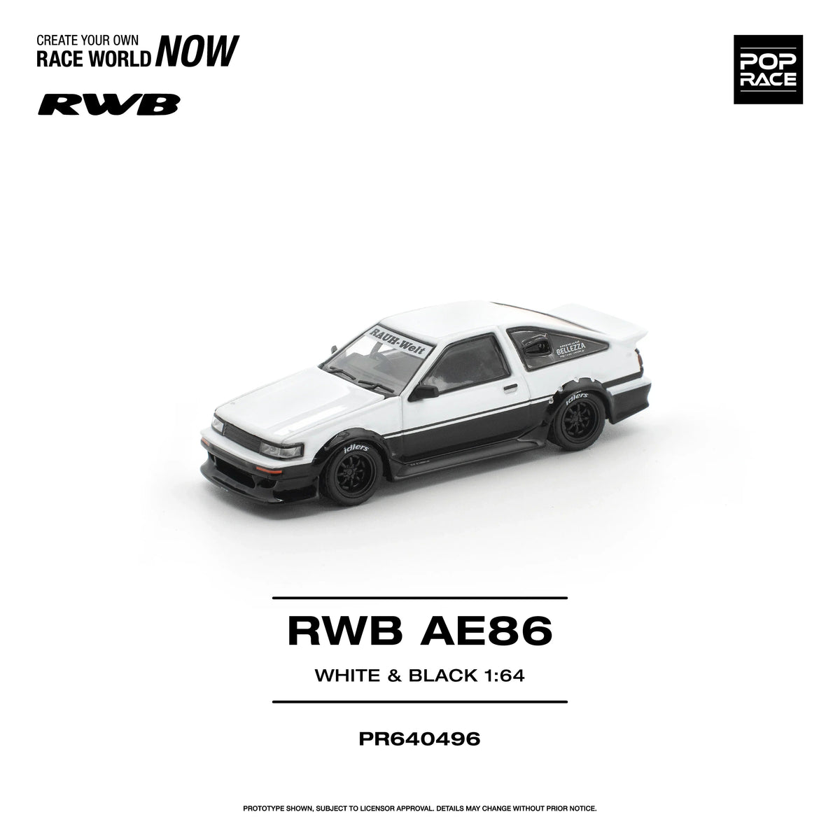 *PRE-ORDER* RWB AE86, 1:64 Scale (White Black) — image 1
