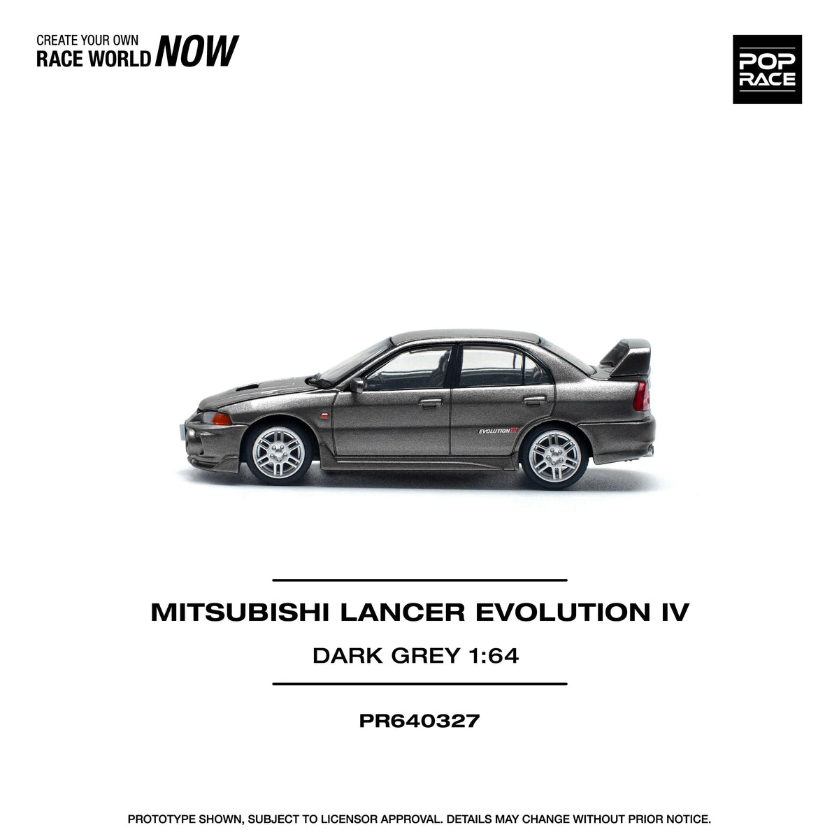 Mitsubishi Lancer Evolution IV Dark Grey, 1:64 Scale (Grey) — image 2