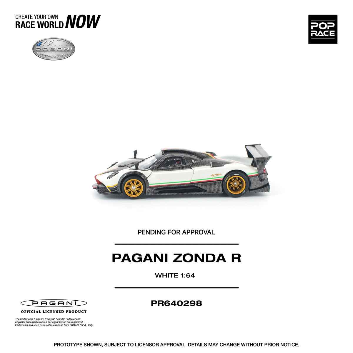 *PRE-ORDER* Pagani Zonda R, 1:64 Scale (White) — image 2