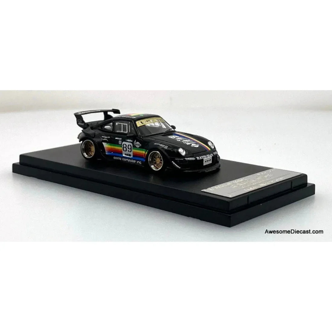 Porsche diecast 911 993#89 Racing Sports Model, 1:64 Scale (Matt Black) (Apple Edition Limited to 499) — image 4