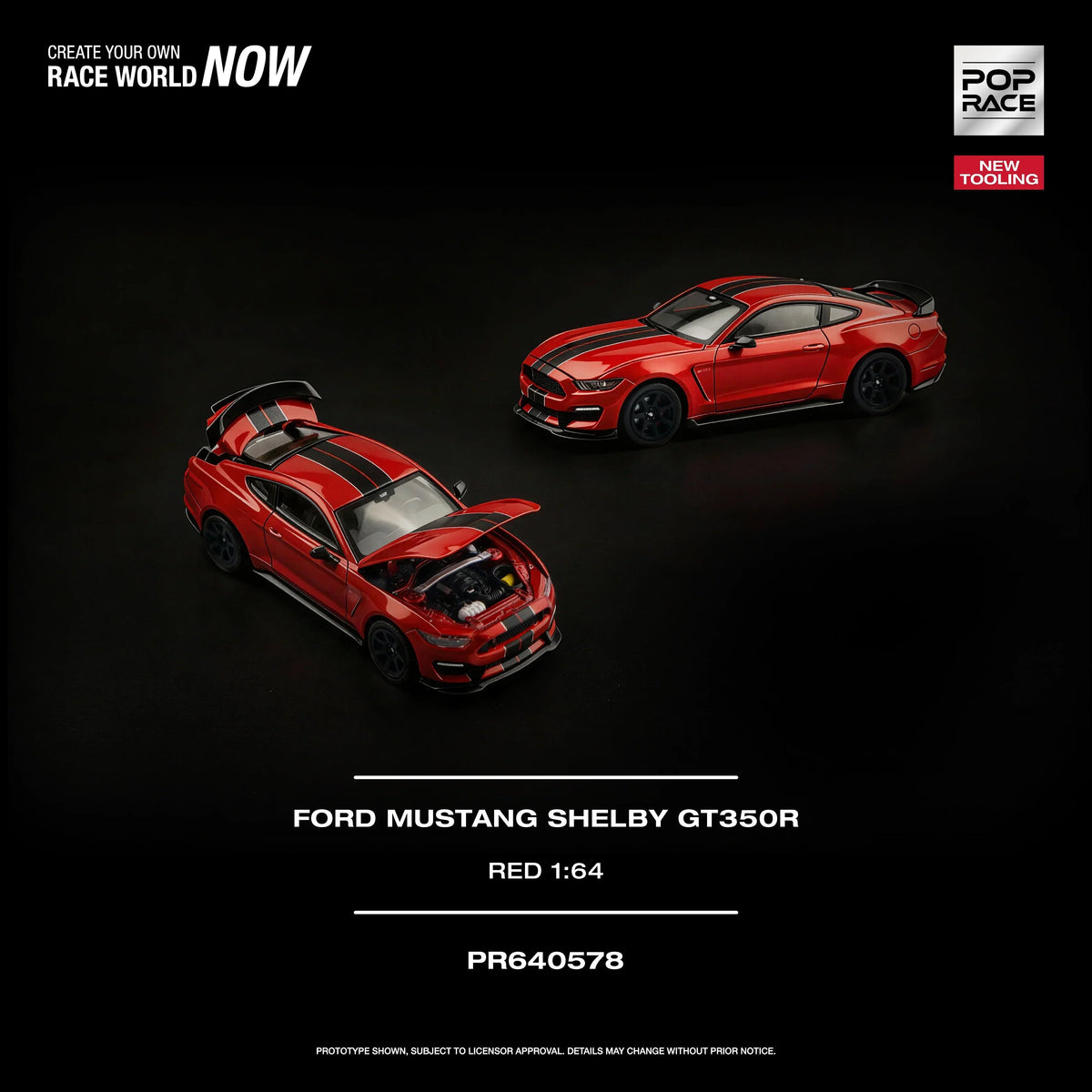 *PRE-ORDER* Ford Mustang Shelby GT350R Race, 1:64 Scale (Red) — image 2