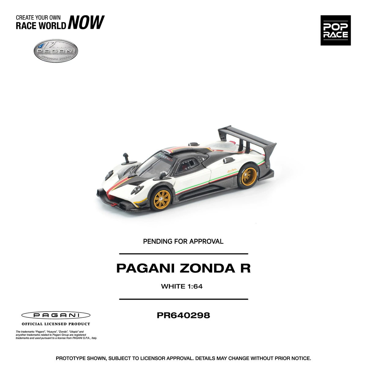 *PRE-ORDER* Pagani Zonda R, 1:64 Scale (White) — image 1