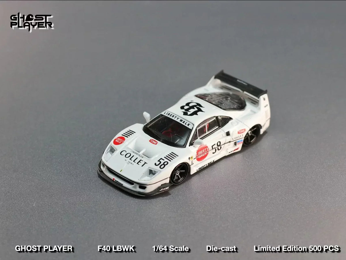Ferrari F40 #58 LBWK , (Limited to 499) 1:64 Scale (White) — image 2