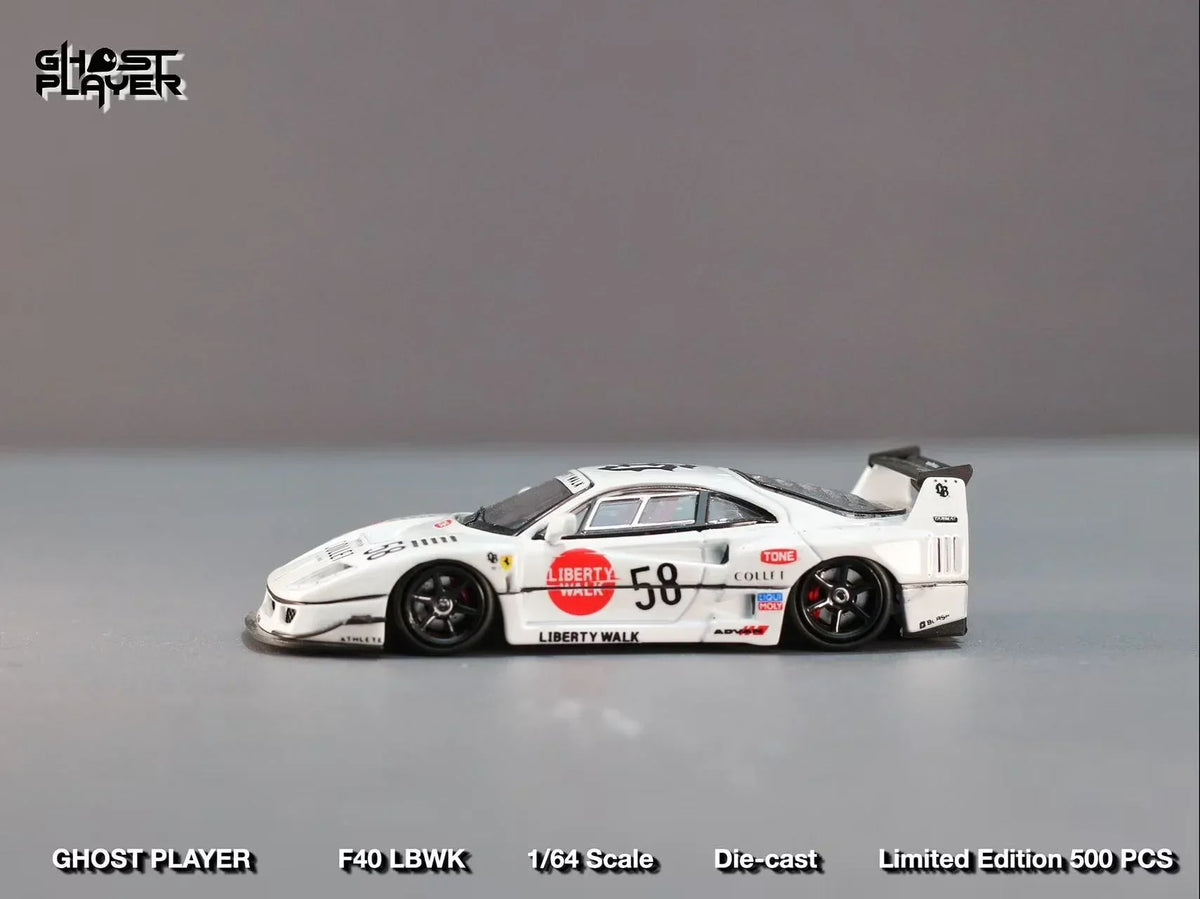 Ferrari F40 #58 LBWK , (Limited to 499) 1:64 Scale (White) — image 3
