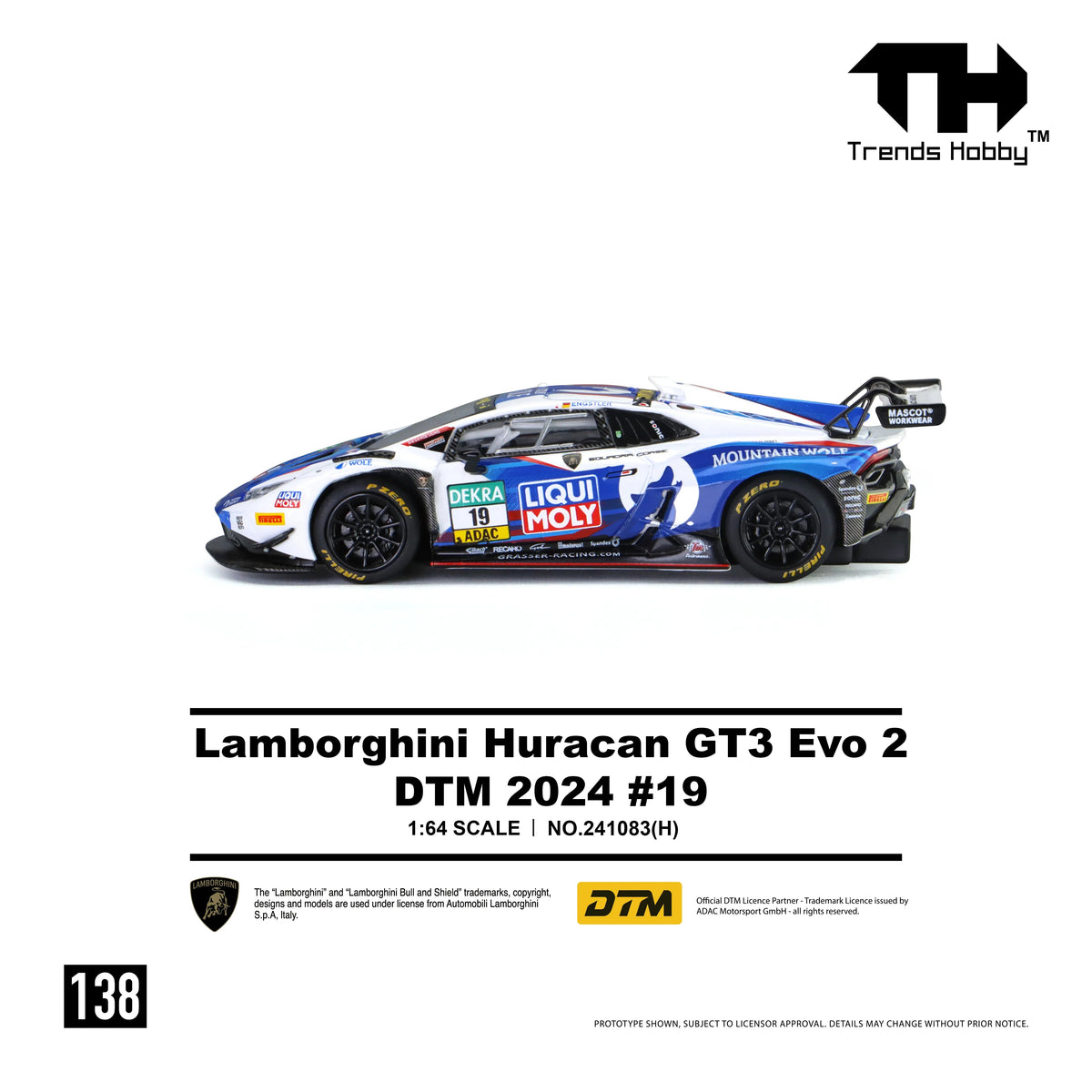 *PRE-ORDER* Lamborghini Huracan GT3 EVO2 - DTM 2024 No.19, 1:64 Scale — image 3
