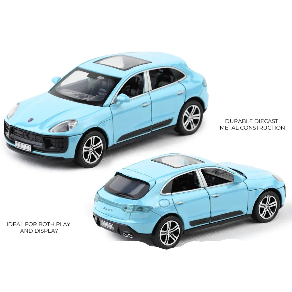 Porsche diecast Macan - Light, Sound with Openable Doors, 1:32 Scale (Blue) — image 2