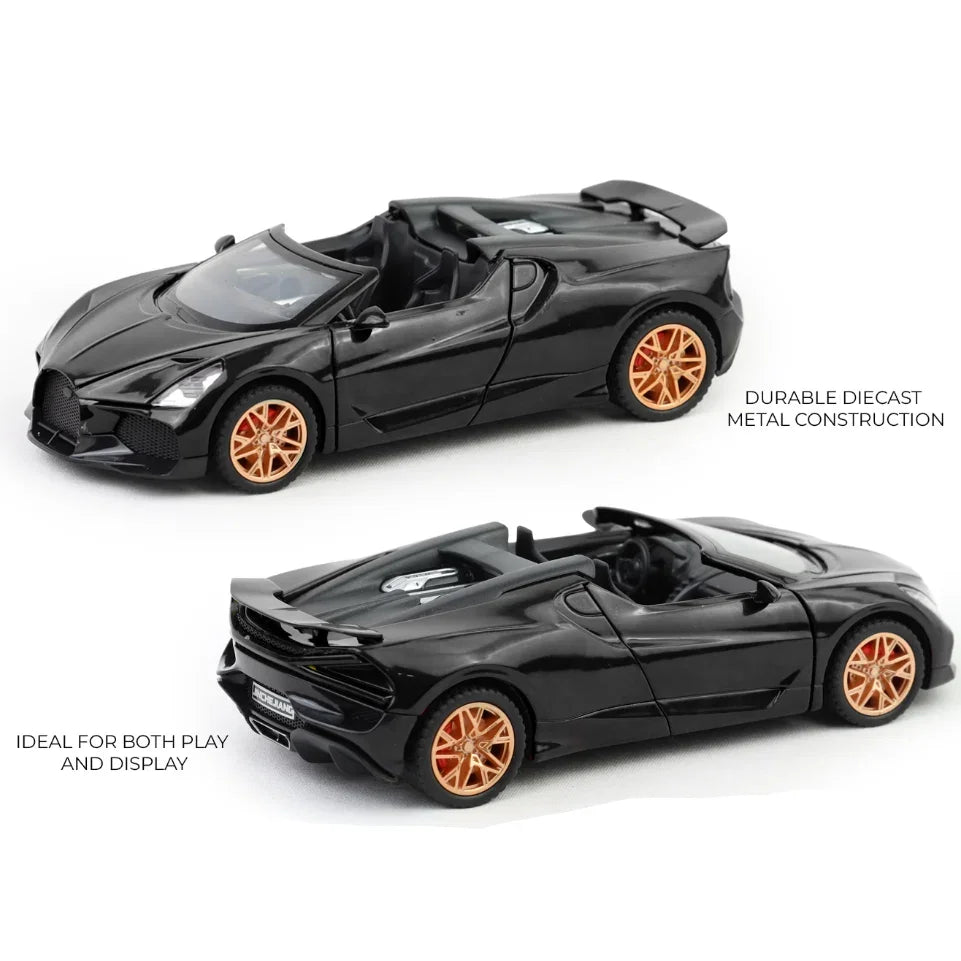 Bugatti Mistral - Light, Sound with Openable Doors, 1:32 Scale (Black) — image 3