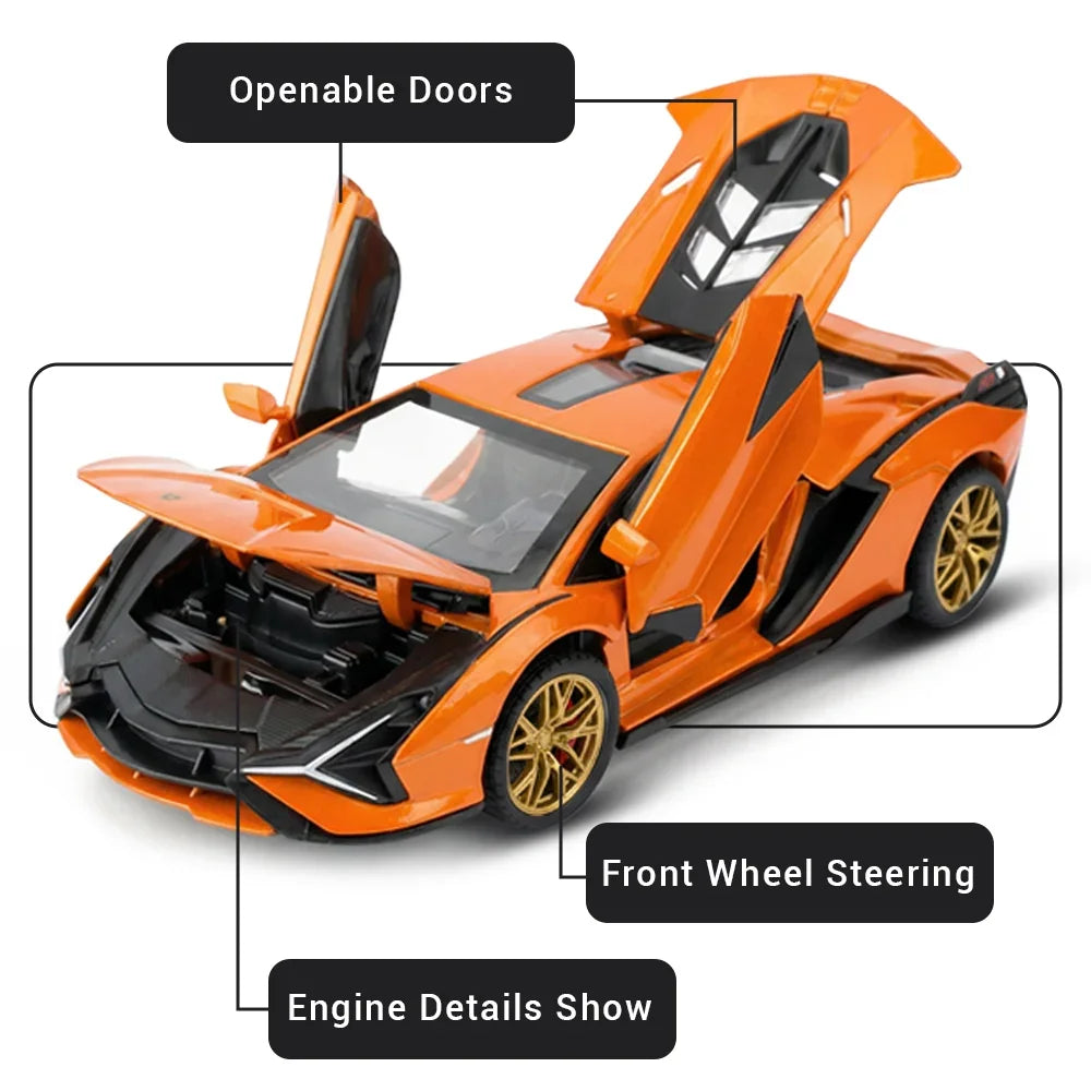 Lamborghini - Light, Sound with Openable Doors, 1:24 Scale (Orange) — image 3
