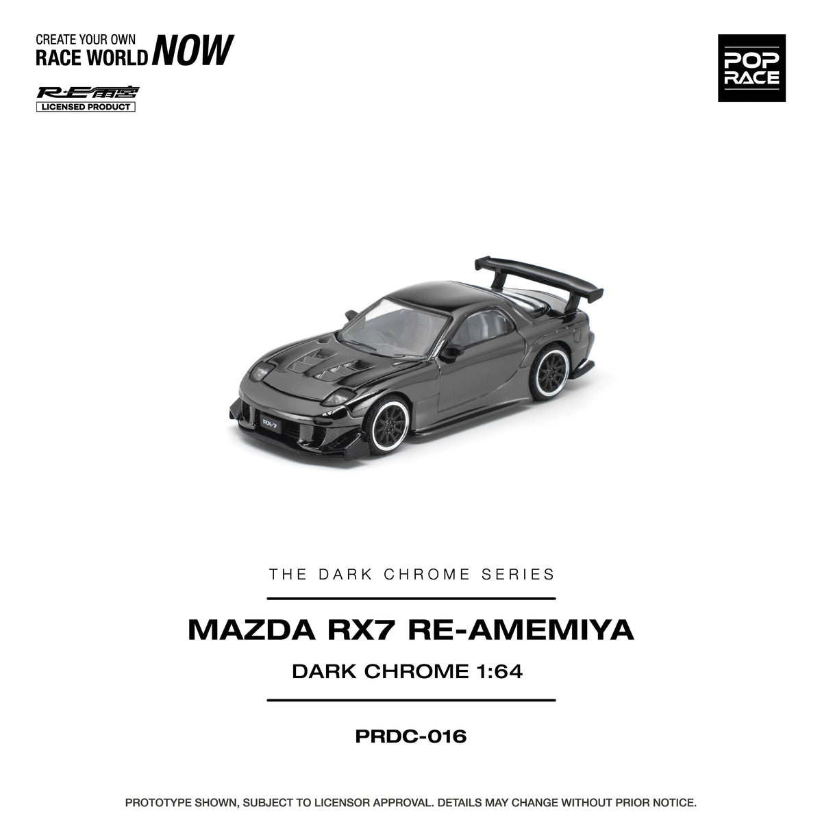 *PRE-ORDER* Mazda RX-7 Re-Amemiya, 1:64 Scale (Dark Chrome) — image 2