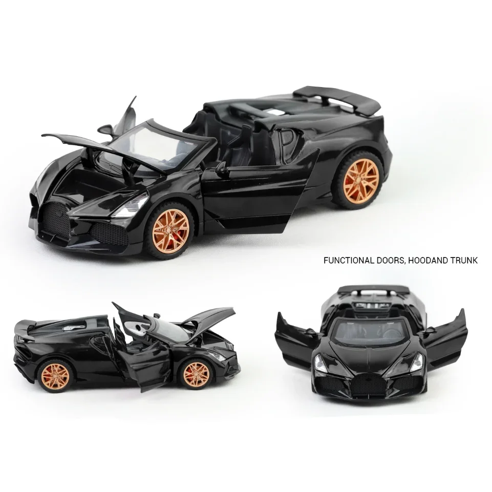 Bugatti Mistral - Light, Sound with Openable Doors, 1:32 Scale (Black) — image 4