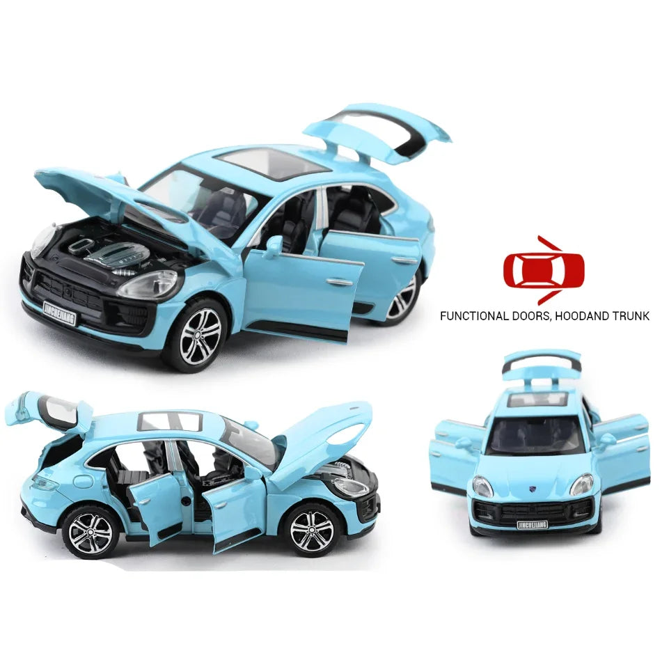 Porsche diecast Macan - Light, Sound with Openable Doors, 1:32 Scale (Blue) — image 4