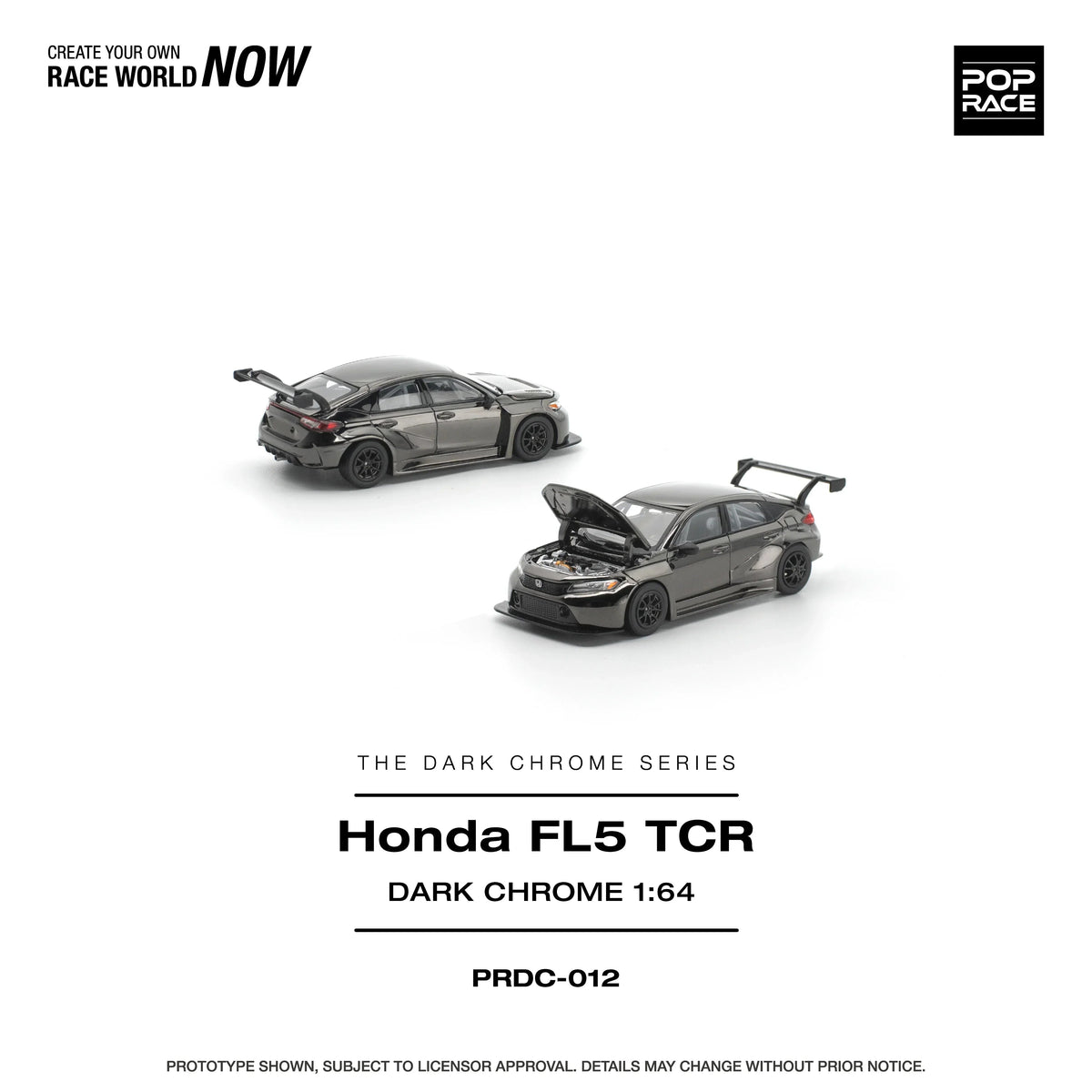*PRE-ORDER* Honda Civic Fl5 TCR, 1:64 Scale (Dark Chrome) — image 2