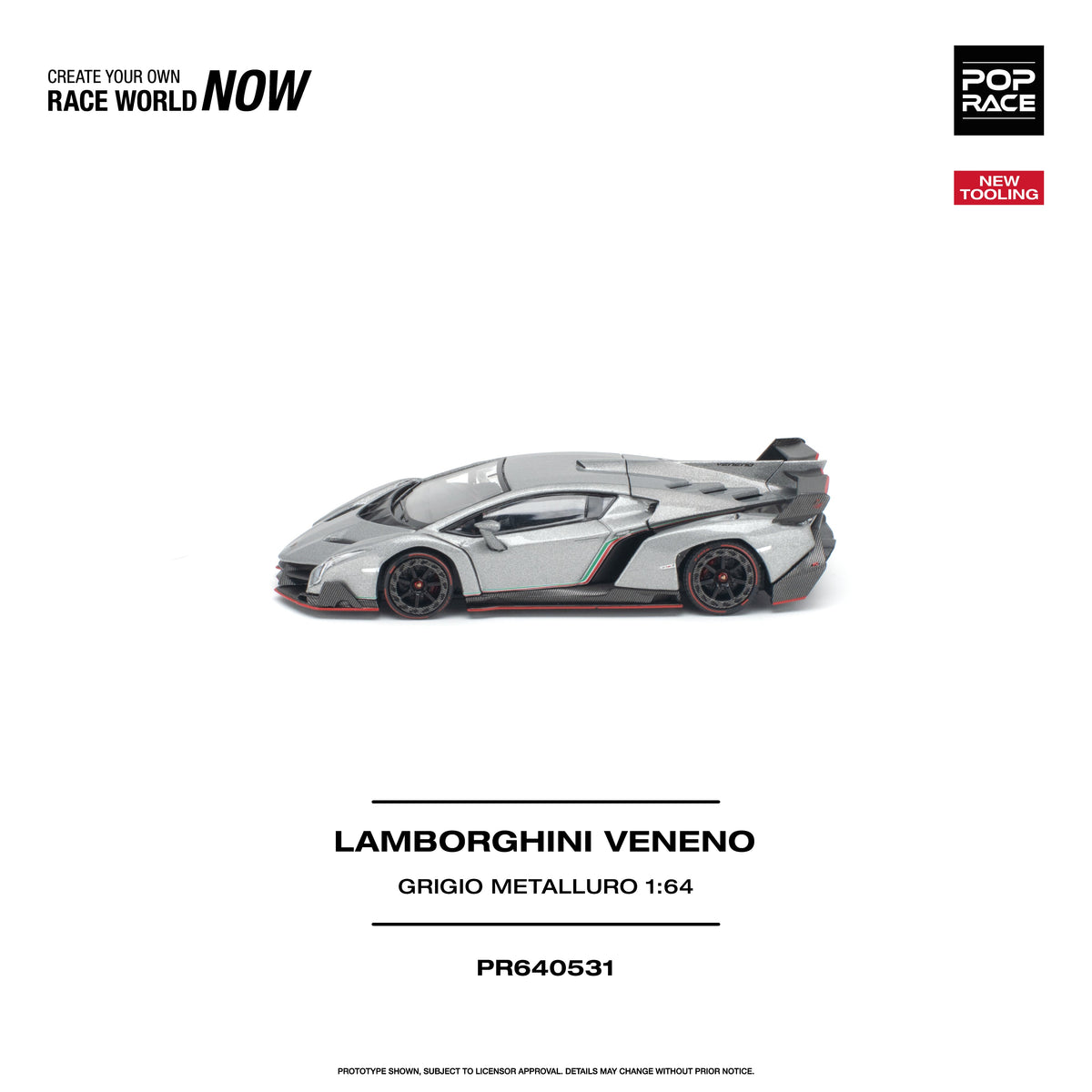 *PRE-ORDER* Lamborghini Veneno Grigio Metalluro, 1:64 Scale — image 3