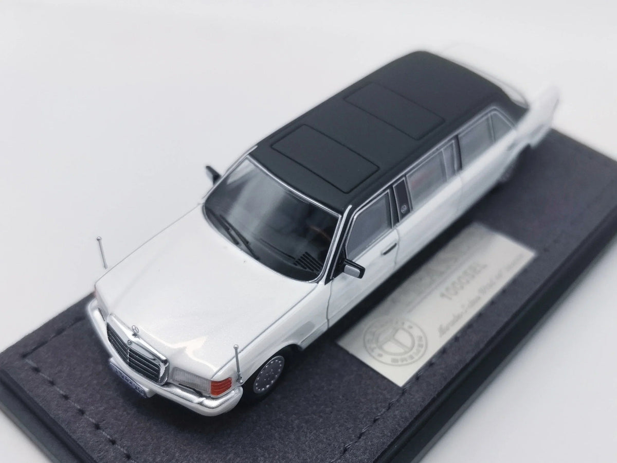 *HEC 2026* Mercedes S-Class W126 44" Limosine Trasco 1000SEL, 1:64 Scale (White) — image 1