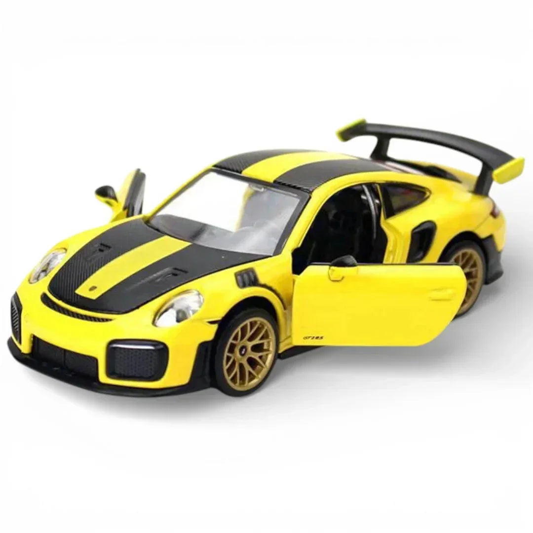 Porsche diecast 911 GT2 RS, 1:32 Scale (Yellow) — image 2