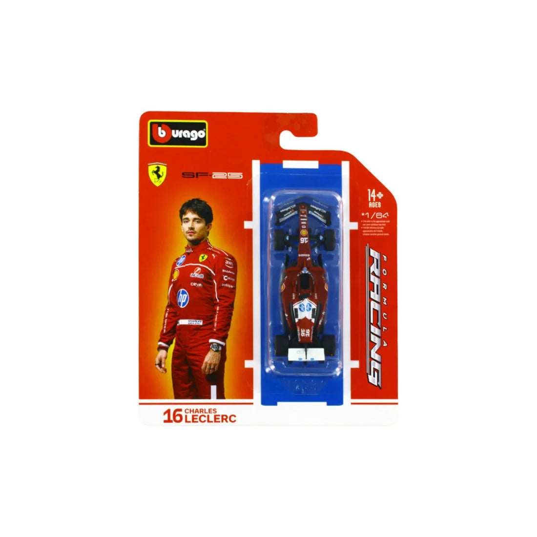 F1 Ferrari SF-25 Formula 1 Car (Charles Leclerc) #16, 1:64 Scale — image 1