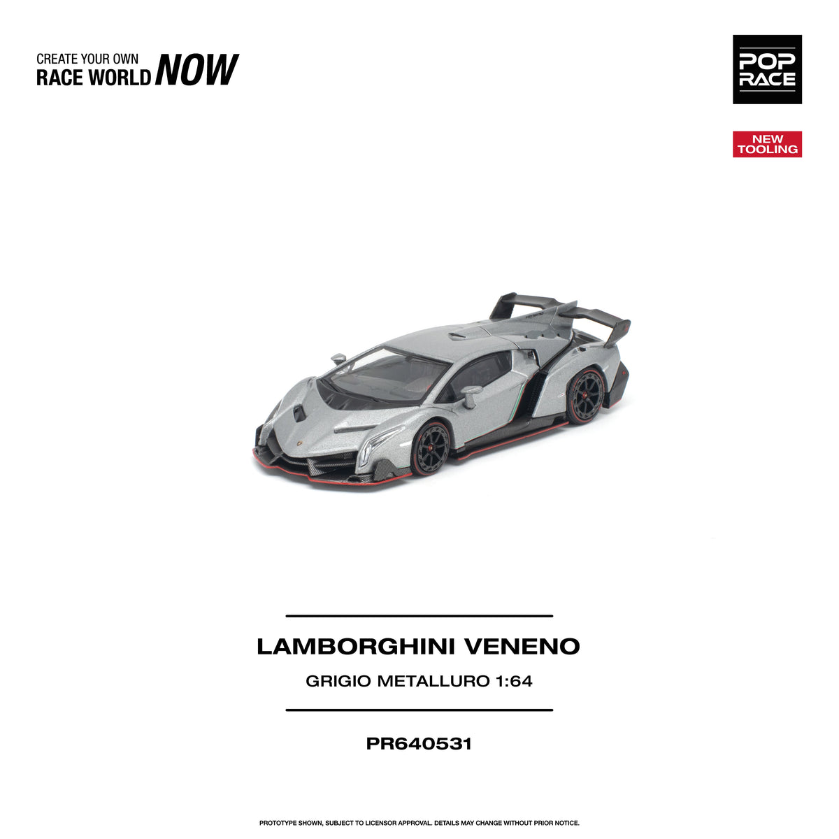 *PRE-ORDER* Lamborghini Veneno Grigio Metalluro, 1:64 Scale — image 2