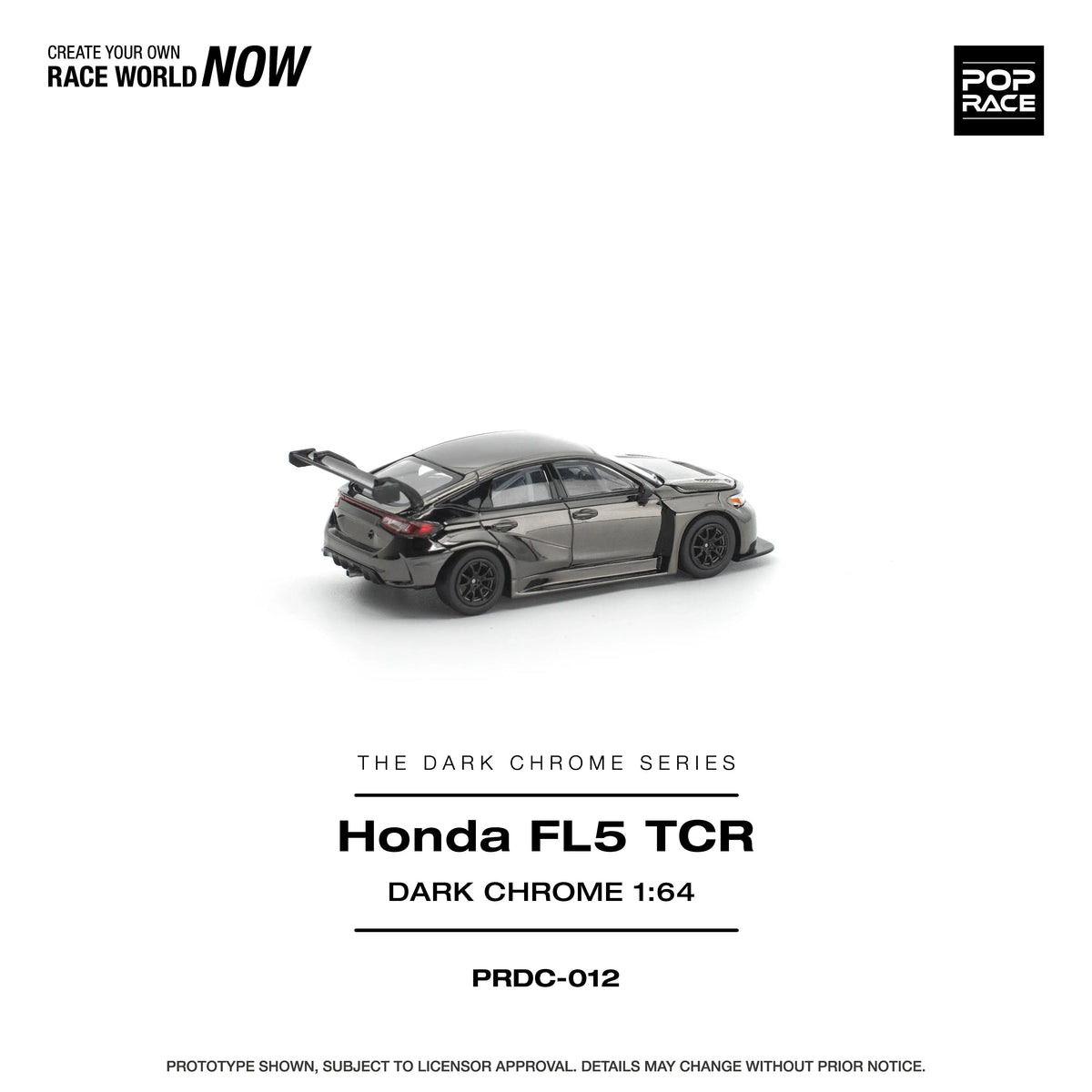 *PRE-ORDER* Honda Civic Fl5 TCR, 1:64 Scale (Dark Chrome) — image 3