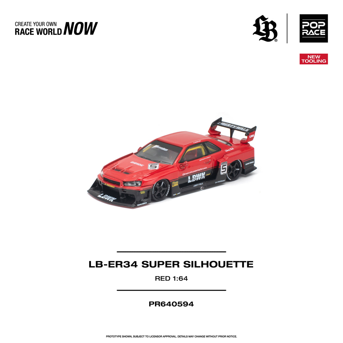 *PRE-ORDER* Liberty Walk - ER34 Super Silhouette, 1:64 Scale (Red) — image 2
