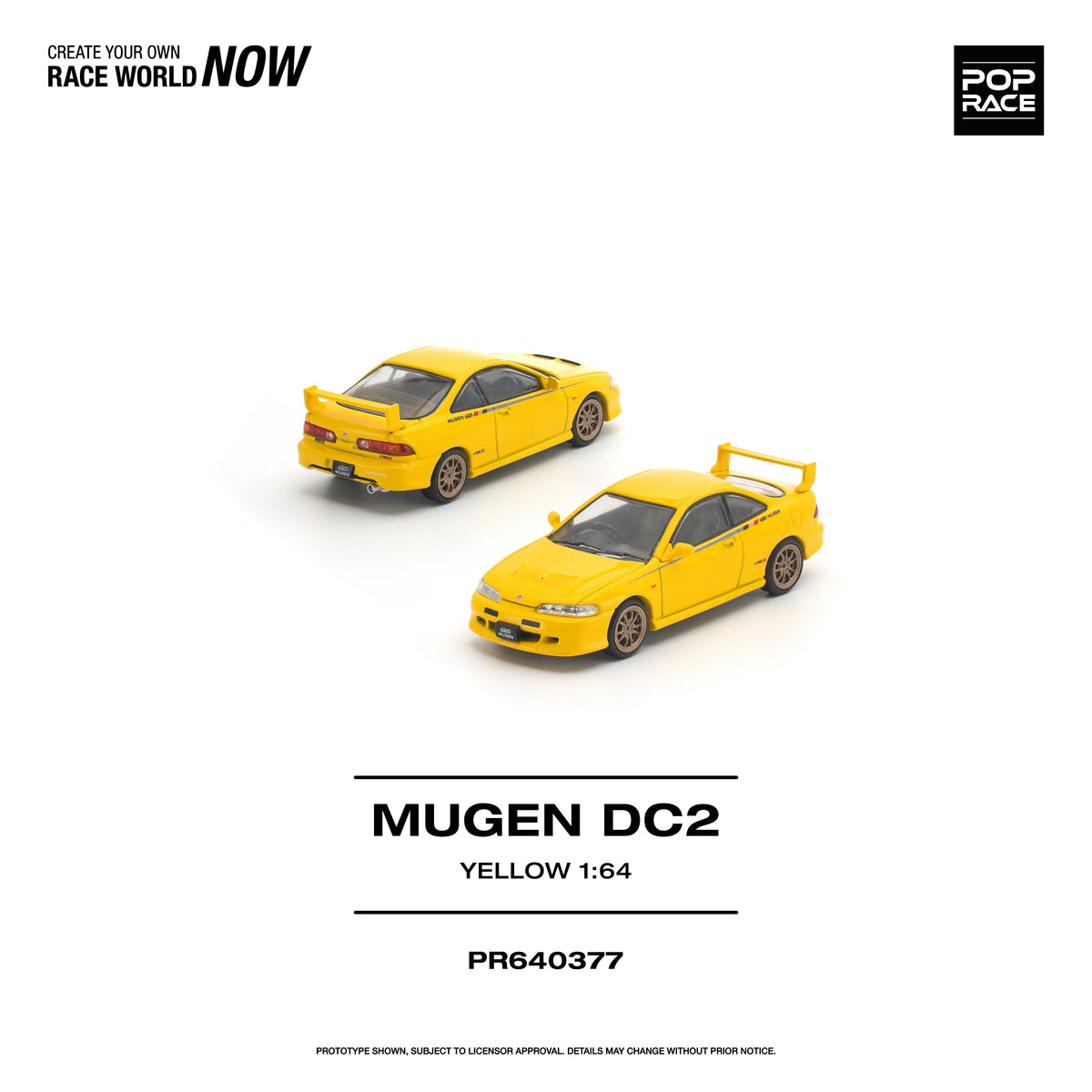 *PRE-ORDER* Nissan Mugen DC2 Yellow, 1:64 Scale — image 1