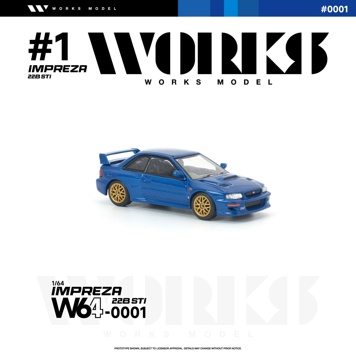 *PRE-ORDER* Subaru Impreza 22B STI, 1:64 Scale (Blue) — image 4