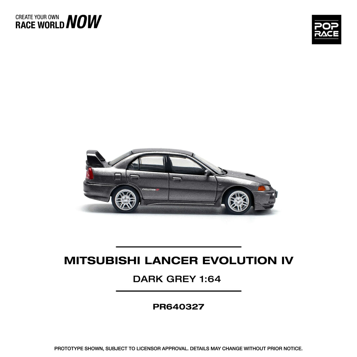 Mitsubishi Lancer Evolution IV Dark Grey, 1:64 Scale (Grey) — image 5