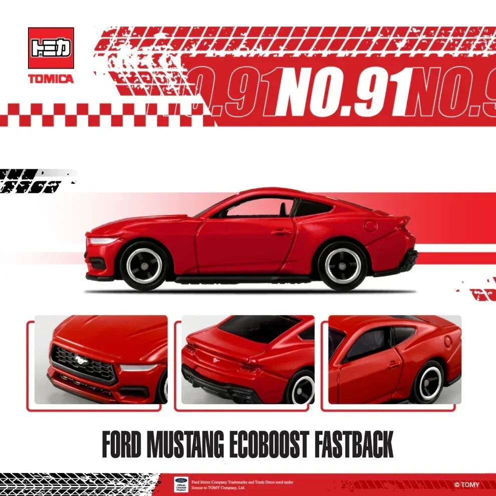 Tomica No.91 Ford Mustang Ecoboost Fastback 1:63 Scale (Red) — image 1