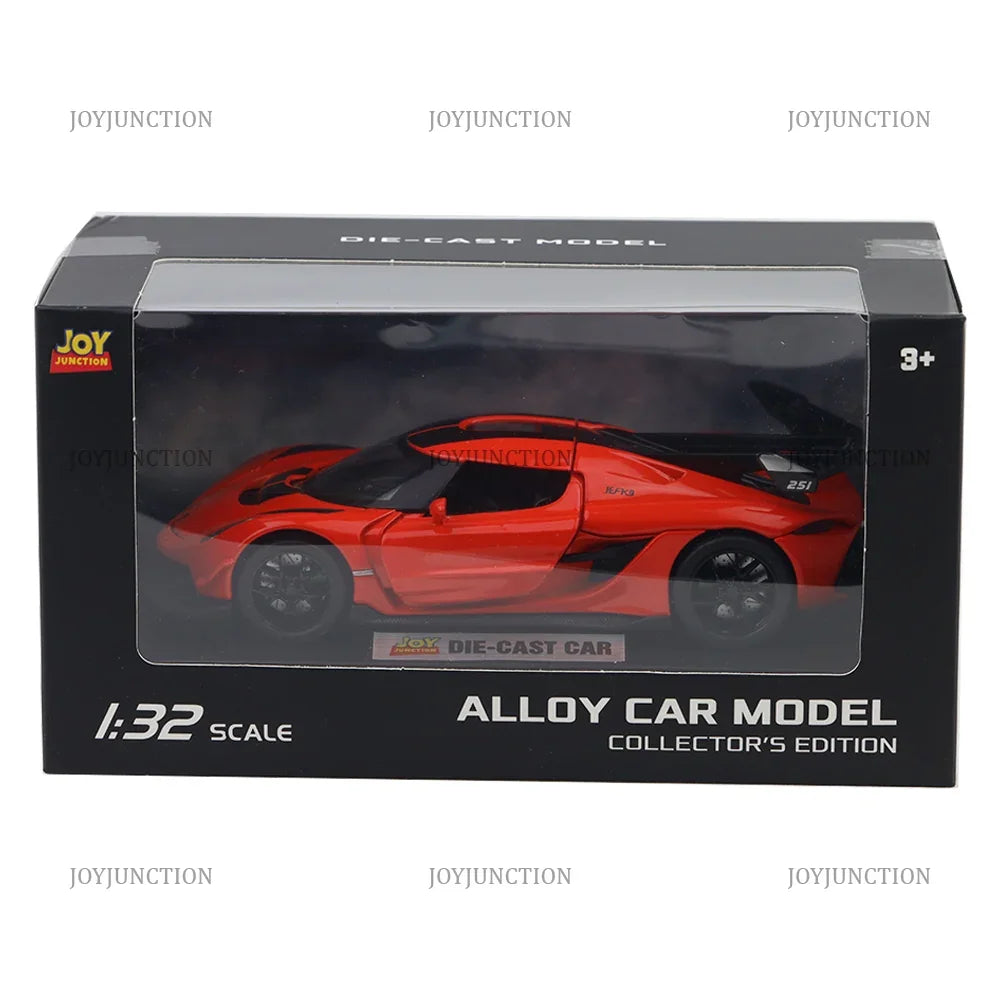 Koenigsegg Jesko Pullback Toy Car - Light, Sound with Openable Doors, 1:32 Scale (Red) — image 5