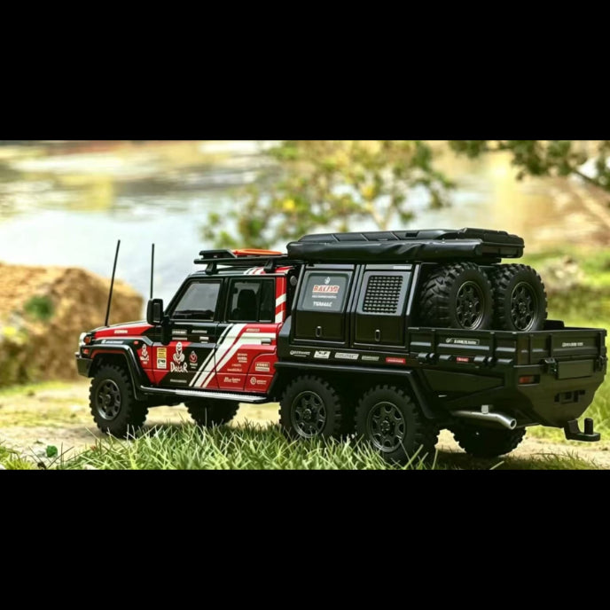 *PRE-ORDER* Land Cruiser LC79Double Cabin, 6x6 Off-Load Light Pickup, 1:64 Scale (Red Livery) — image 2