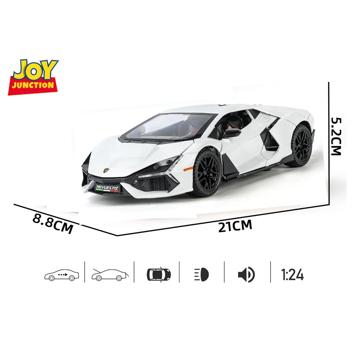 Lamborghini Daniel Street - Light, Sound with Openable Doors, 1:24 Scale (White) — image 4