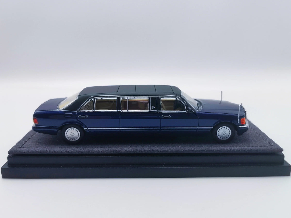 *HEC 2026* Mercedes S-Class W126 44" Limosine Trasco 1000SEL, 1:64 Scale (Blue) — image 5