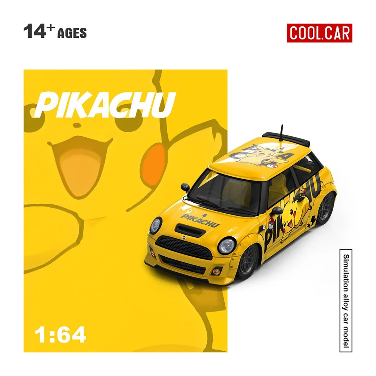 *PRE-ORDER* Mini Cooper Pikachu Painted, 1:64 Scale (Yellow) — image 2
