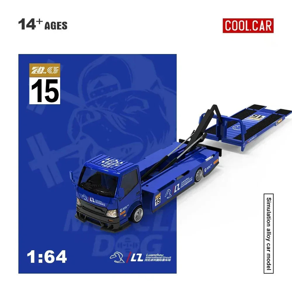 Hino H300 Transport Trailer, 1:64 Scale (Blue) — image 4