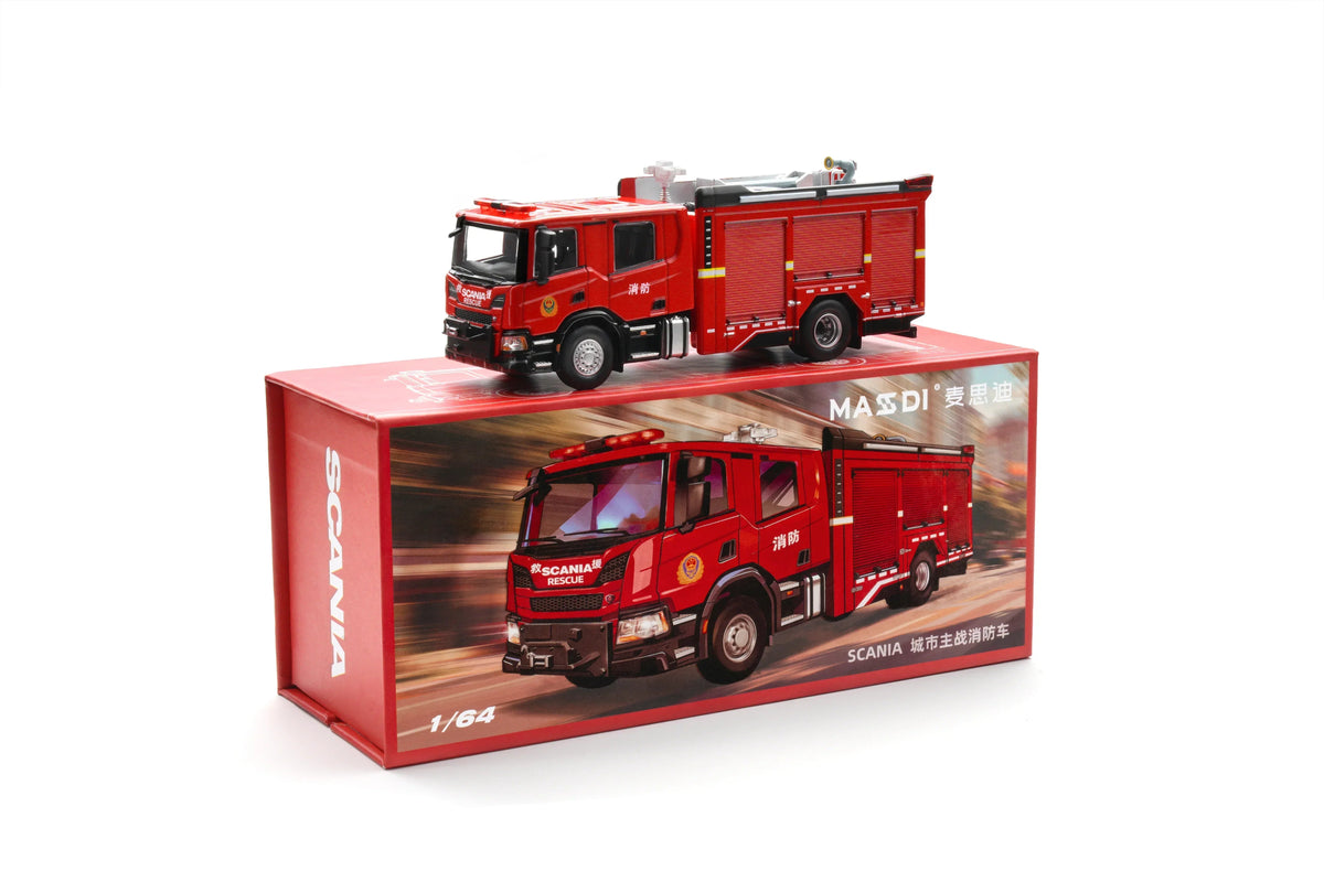 *HEC 2026* Scania Urban Main Battle Fire Truck, 1:64 Scale (Red) — image 3