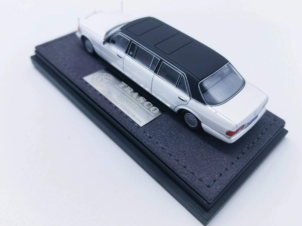 *HEC 2026* Mercedes S-Class W126 44" Limosine Trasco 1000SEL, 1:64 Scale (White) — image 7