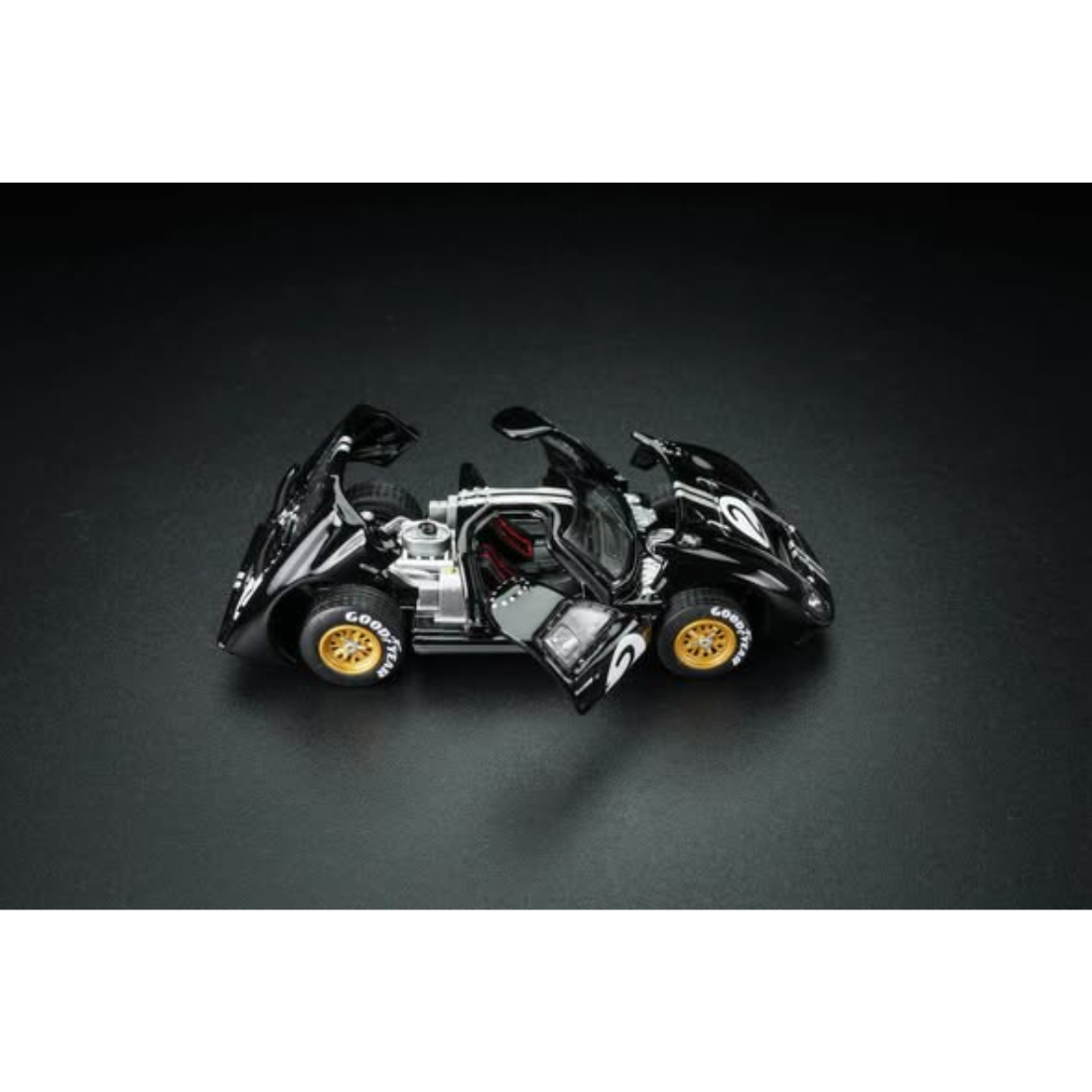 *PRE-ORDER* Ford GT40 MK2 Black #02 Livery (Open-Engin & Rear Hoods+Doors, Visible Engine), 1:64 Scale — image 4
