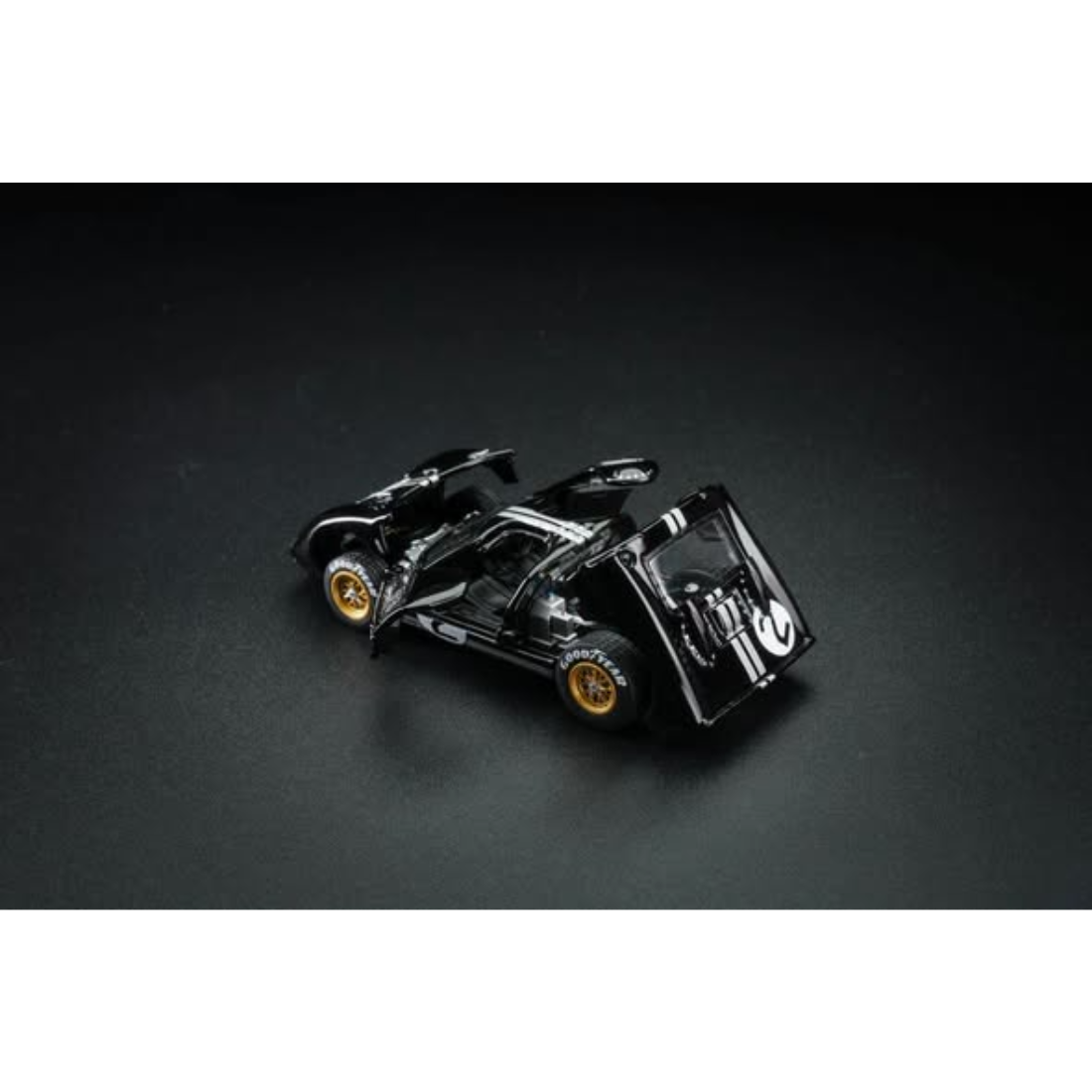 *PRE-ORDER* Ford GT40 MK2 Black #02 Livery (Open-Engin & Rear Hoods+Doors, Visible Engine), 1:64 Scale — image 2