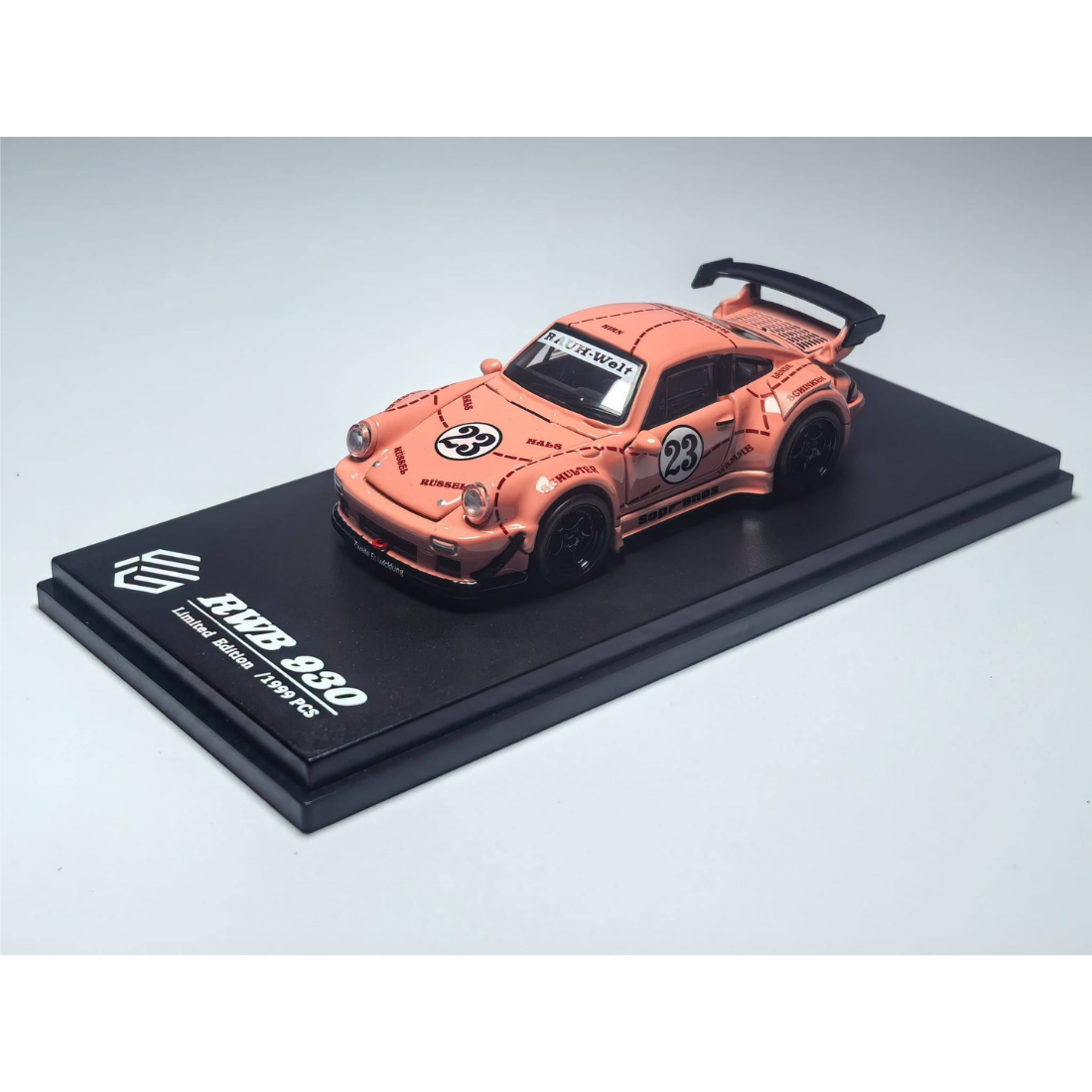 *PRE-ORDER* Porsche diecast RWB930 GT Wing Pink Pig (Open-Engin & Rear Hoods+Doors, Visible Engine), 1:64 Scale — image 1