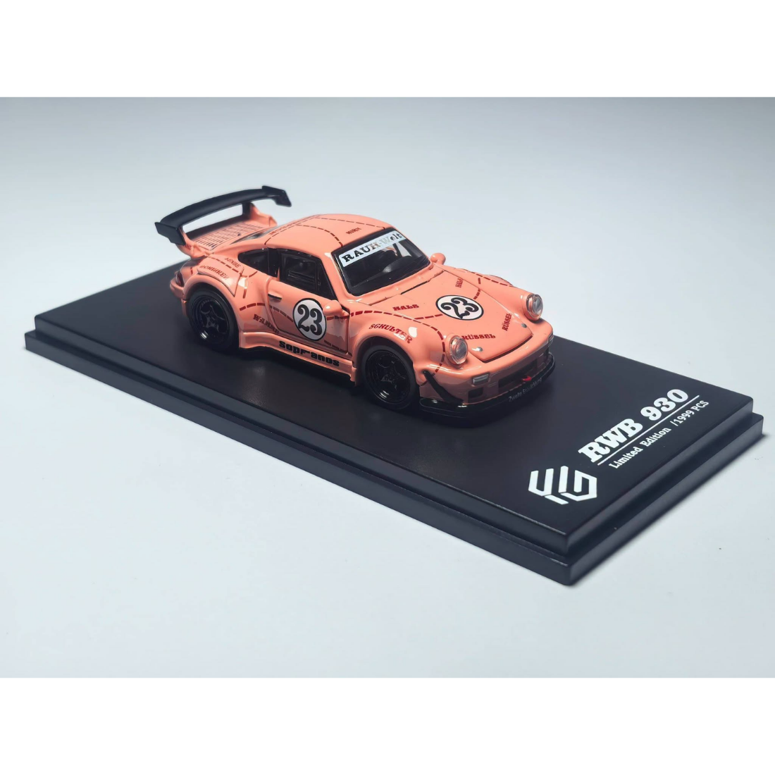 *PRE-ORDER* Porsche diecast RWB930 GT Wing Pink Pig (Open-Engin & Rear Hoods+Doors, Visible Engine), 1:64 Scale — image 4