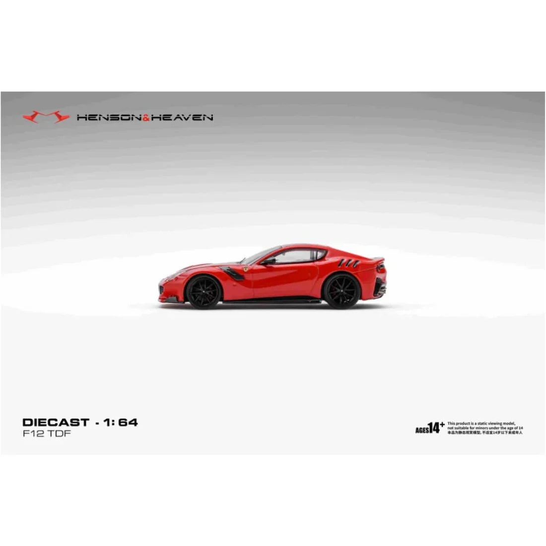 *PRE-ORDER* Ferrari F12 TDF Rosso Corsa with Black Stripe, 1:64 Scale — image 4