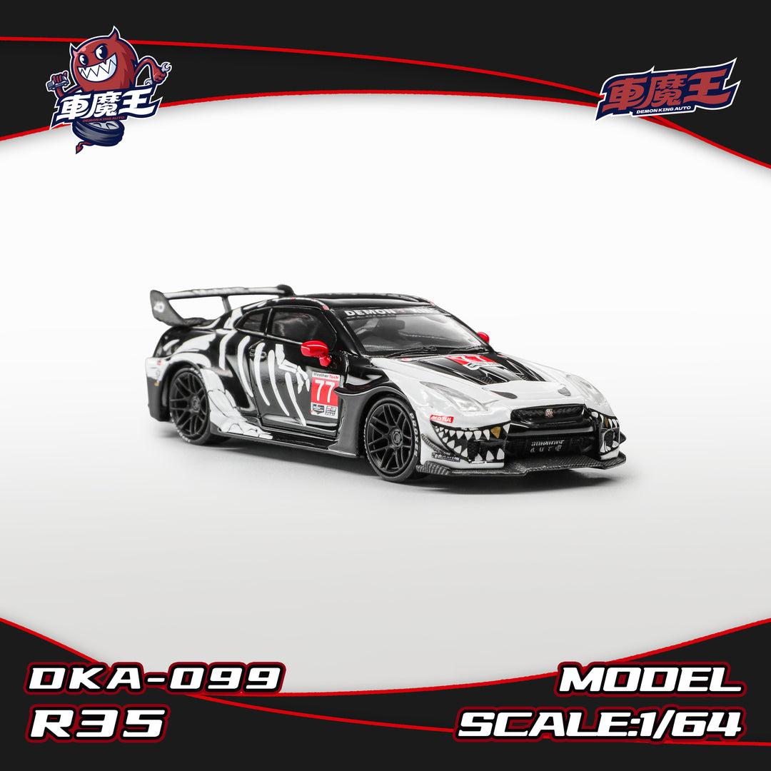 Nissan GT-R R35 LBWK Widebody, Skeleton Dinosaur Livery (DKA-099) Chance of Chase, 1:64 Scale — image 8