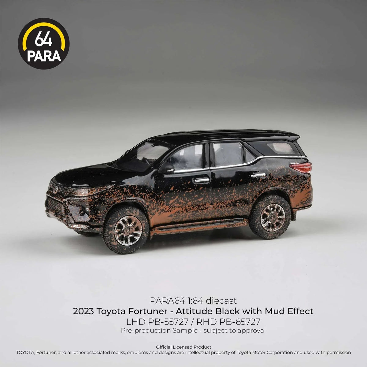 *PRE-ORDER* Diecast Toyota Fortuner (Attitude Black with Mud Effect) 2023, 1:64 Scale — image 1