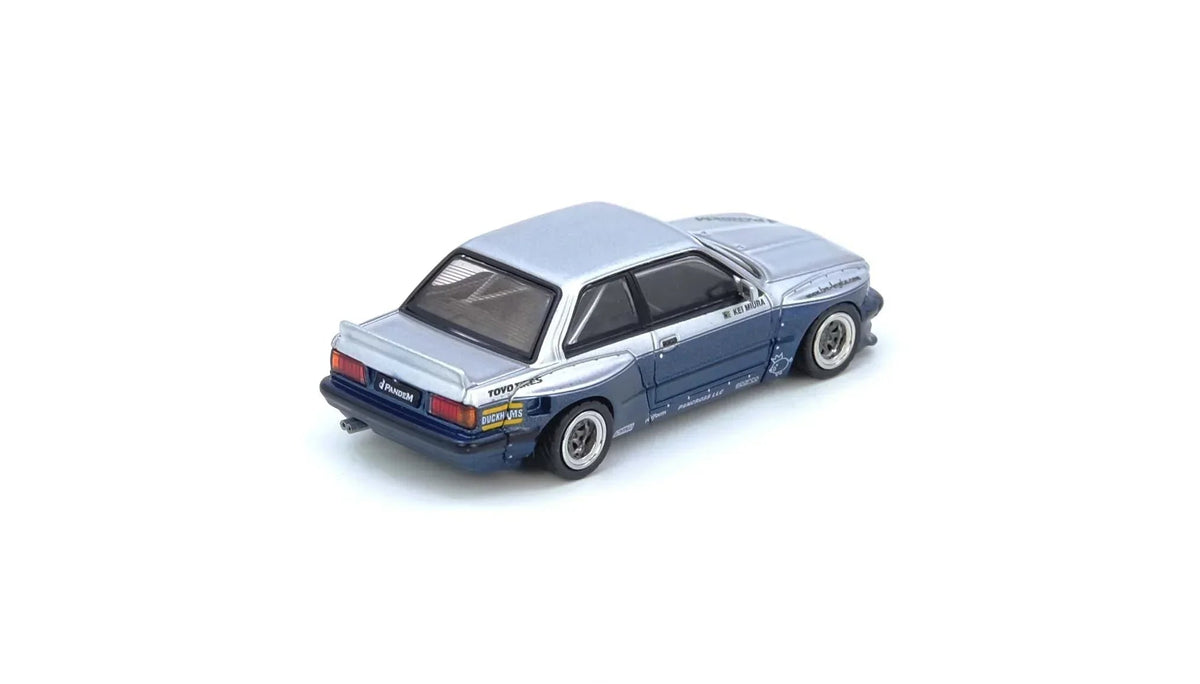 Pandem E30 M3, 1:64 Scale (Silver/Blue) — image 3