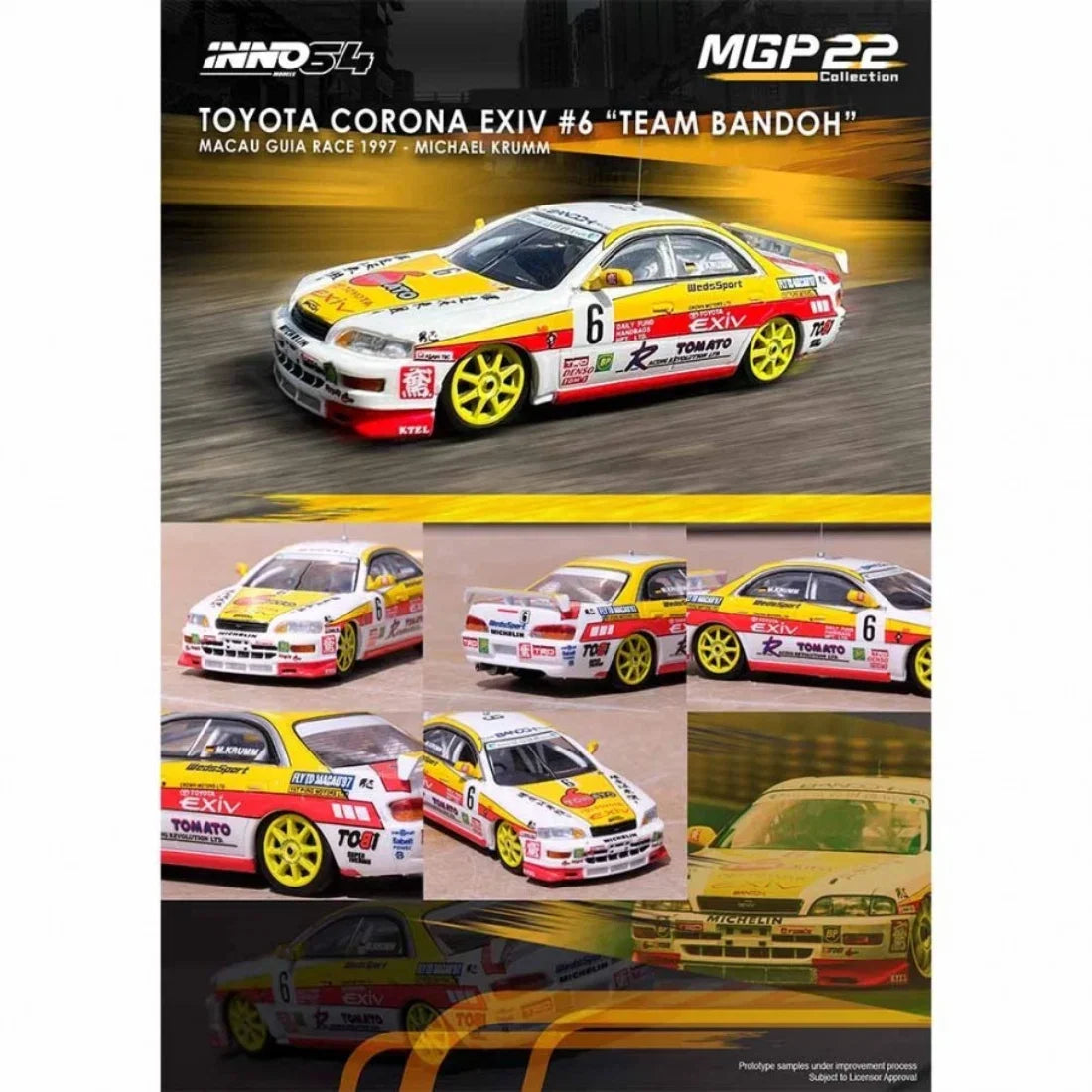 Toyota Corona EXIV #6 "TEAM BANDOH" Macau Guia Race 1997 Macau Grand Prix 2, 1:64 Scale — image 5