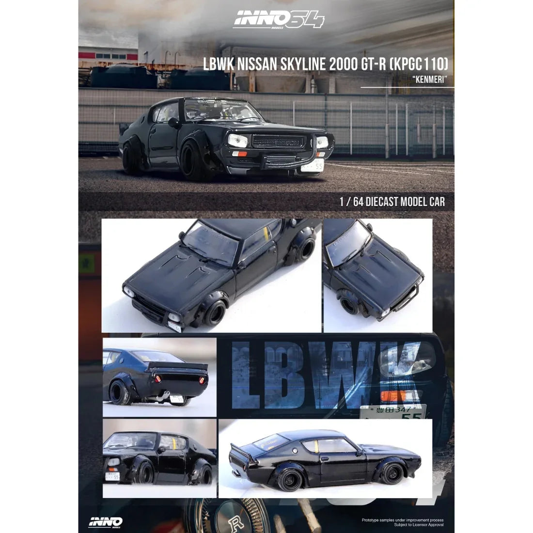 Nissan Skyline 2000 GT-R (KPGC110) "KENMERI", 1:64 Scale (Black) — image 4