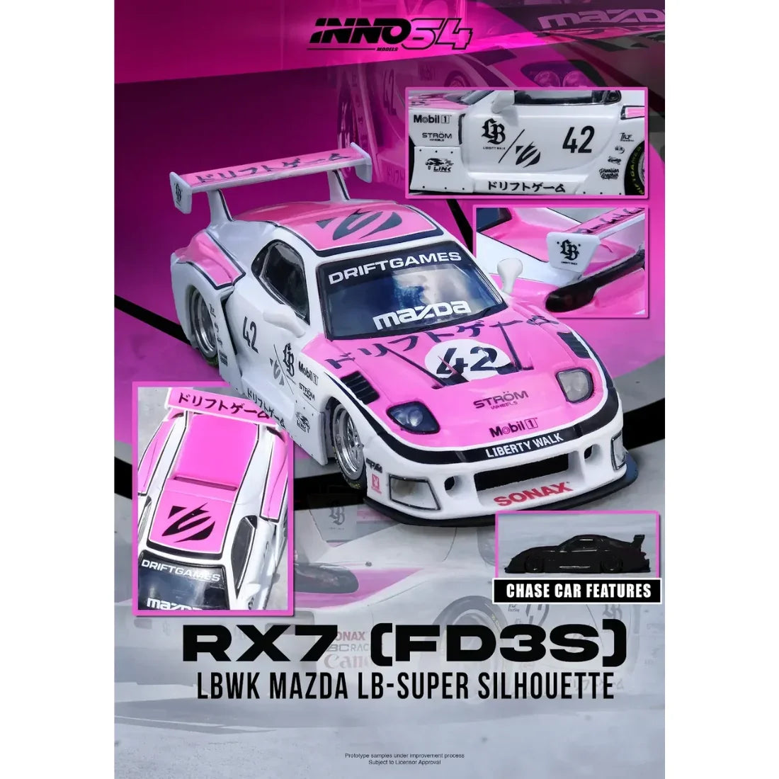 *PRE-ORDER* Mazda RX7 (FD3S) LB-SUPER SILHOUETTE "DRIFT GAMES 2025", 1:64 Scale — image 1