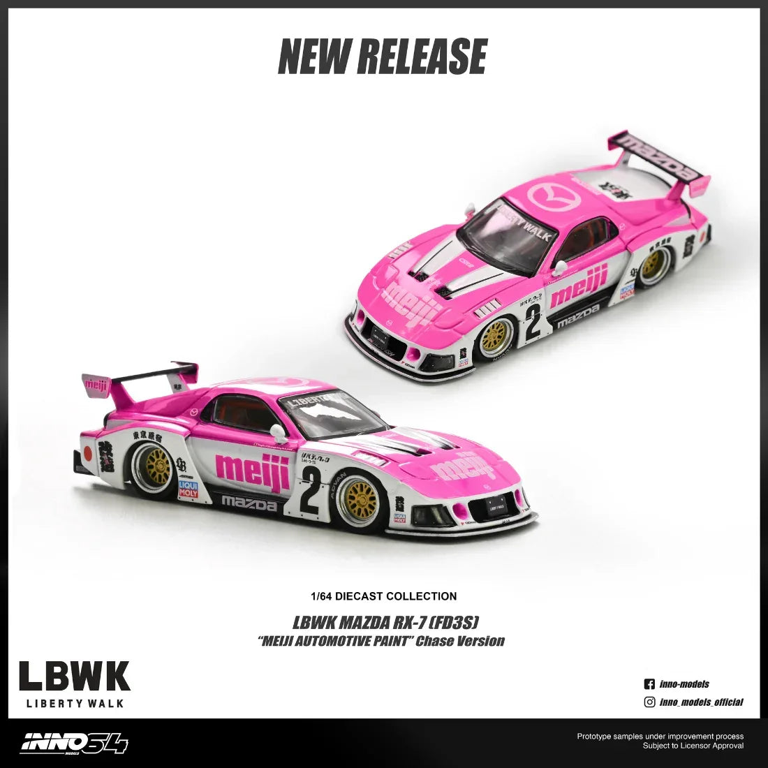 *PRE-ORDER* Mazda RX7 (FD3S) LB-SUPER SILHOUETTE ""MEIJI"" Chase Car 1/6", 1:64 Scale — image 2