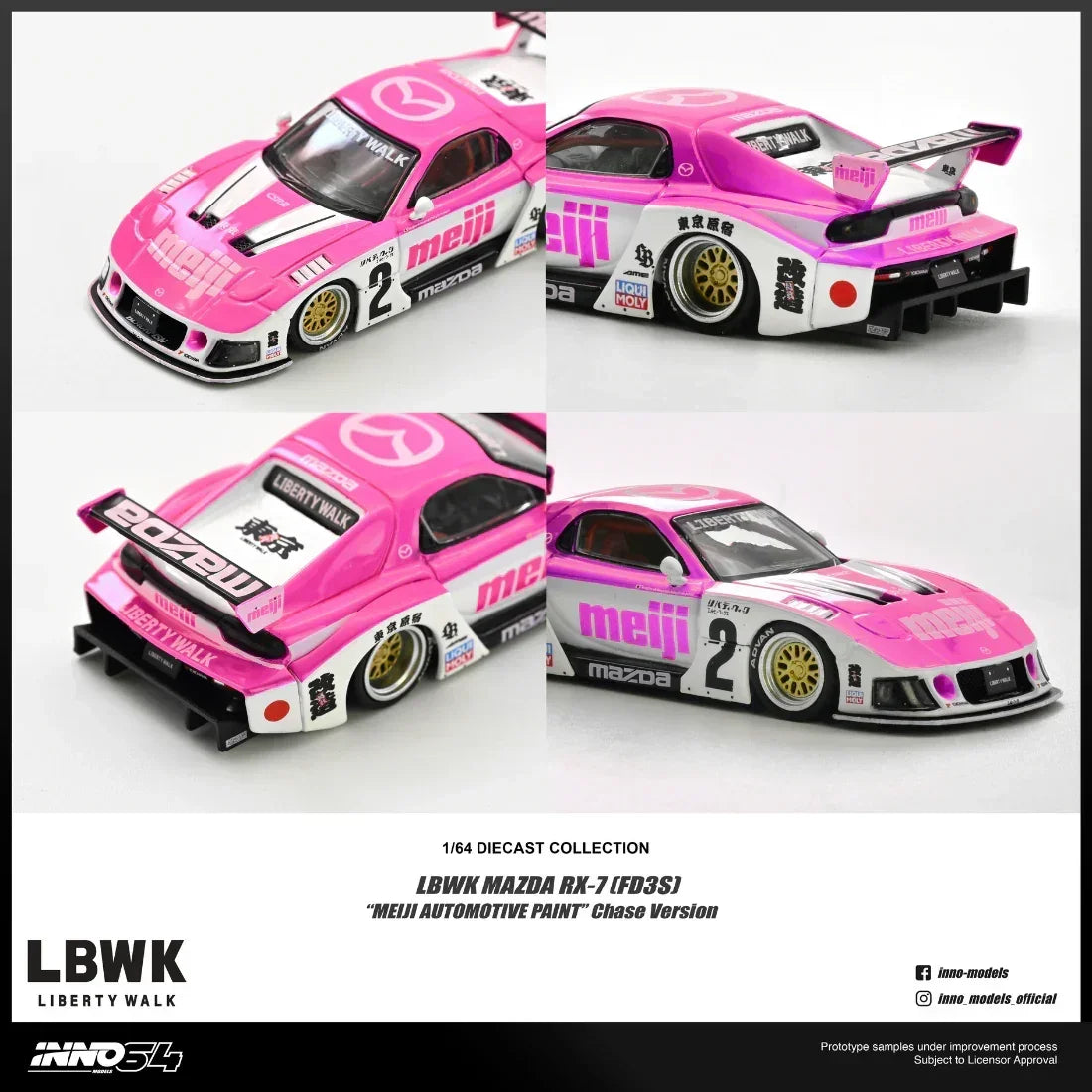 *PRE-ORDER* Mazda RX7 (FD3S) LB-SUPER SILHOUETTE ""MEIJI"" Chase Car 1/6", 1:64 Scale — image 3